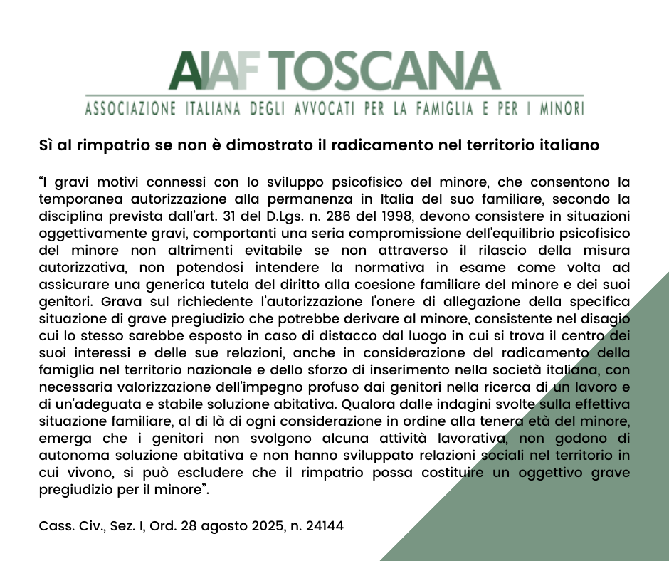 Rassegna giurisprudenziale: Sì al rimpatrio se non è dimostrato il radicamento nel territorio italiano